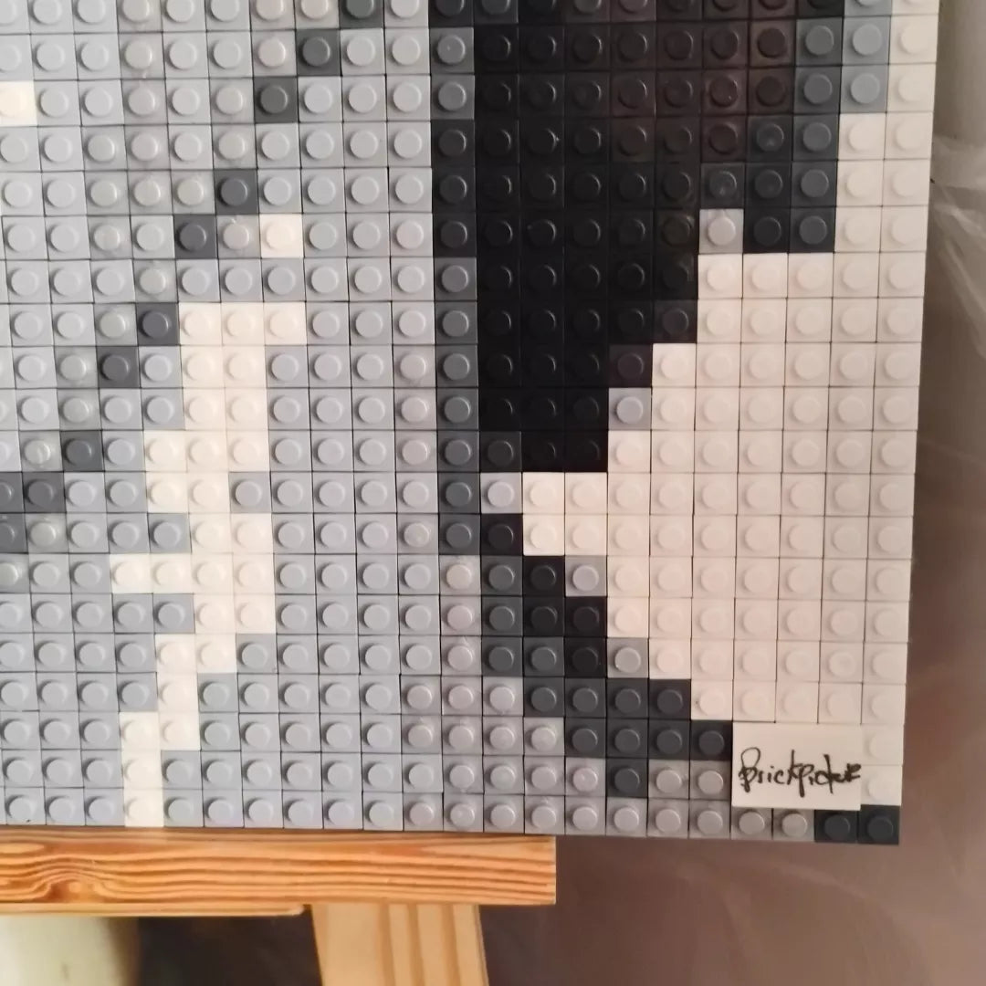 Retrato Pixel Art de David Bowie – 6800 Piezas Tipo LEGO® | Arte Pop 51x76 cm