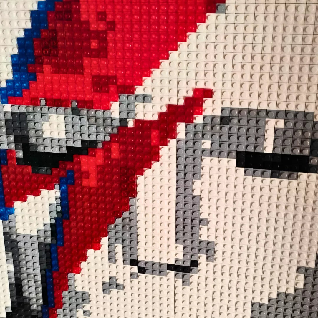 Retrato Pixel Art de David Bowie – 6800 Piezas Tipo LEGO® | Arte Pop 51x76 cm