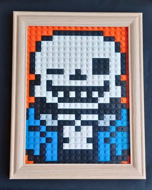 Diseño pixel art Sans Undertale 475 piezas tipo lego